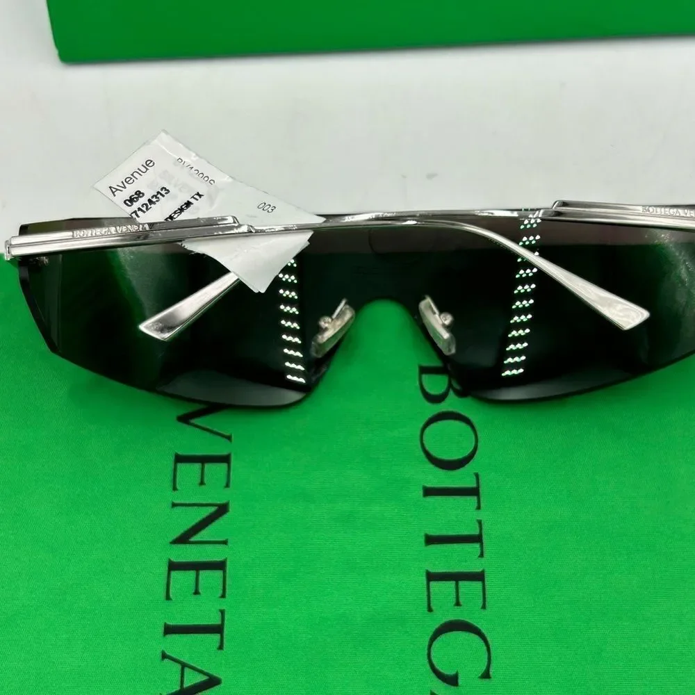 Men's Bottega Veneta futuristic shield sunglasses made in Italy